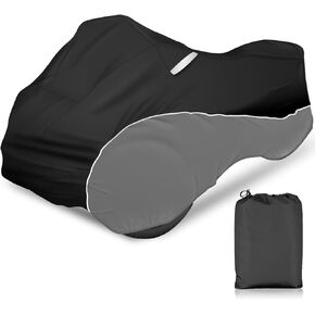 Can-Am Ryker 420D Full Cover, Windproof and Waterproof Outdoor, Protect Against Dust Sun Snow, Compatible with 600, 900 Sport Rally with Reflective Straps and Air Vent, Black and Grey