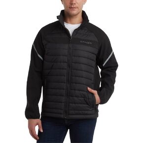 Spyder Men's Softshell Jacket - Insulated Quilted Puffer Jacket with Softshell Sleeves - Cozy Winter Jacket for Men (S-XL)
