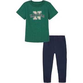 Nautica boys 2pc Knit Tee & Woven Pant Set