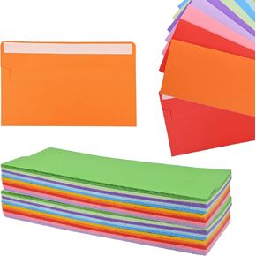 50 packs #10 Business envelopes, colored envelopes, mailing envelopes, self-sealing standard envelopes for personal and business, checks, mailing letters, invoices (41/8x9/2 inches)