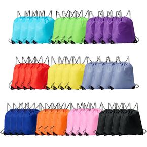 ERLYEEN Drawstring Backpack Bag for Gym Sports Traveling Beach Bulk String Bag Cinch Bag Sackpack for Men Women 10 color（40 Pack）