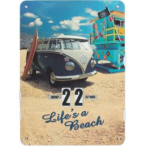 BRISA VW Collection - Volkswagen Campervan T1 Bus Perpetual Calendar, Everlasting Calendar for Hanging (37 x 27 x 0.5 cm | 4-color printed cardboard) (Highway 1/Multicolor)