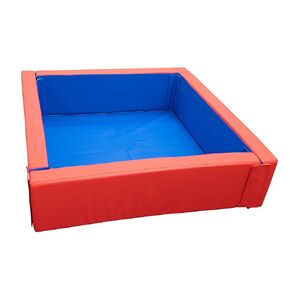 Children's Factory Corral Ball Pool for Toddlers, Indoor Outdoor Soft Foam Square Ball Pit, Baby Play Yard, Red, Blue