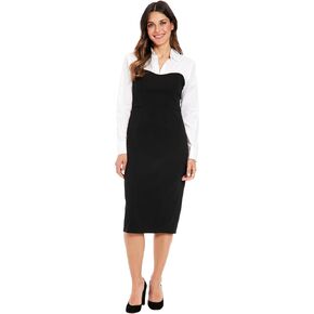 London Times Women's Mixed Media Sweetheart Sheath Dress