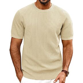 PJ PAUL JONES Mens T-Shirts Knit Short Sleeve Crewneck Shirt Casual Textured Pullover Tees