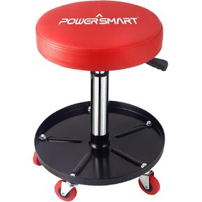 PowerSmart 360°Rolling Mechanic Stool with Tool Tray,300 lbs Capacity, Adjustable 15-20 Inches, Ideal for Garage/Shop Use,PS1101