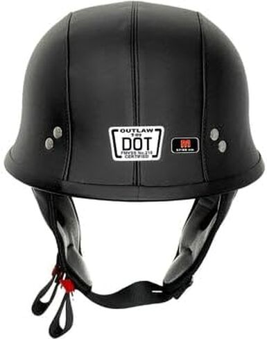 Outlaw T99 German Style Motorcycle Half Helmet for Men & Women DOT Approved - Adult Unisex Skull Cap for Bike Scooter Moped in Saudi Arabia