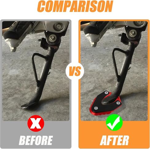 Kickstand Extension Pad Replacement For Honda Grom 2013-2024 Side Stand Enlarger Foot Plate Replacement for Honda Monkey 125 Z125 2019-2023 (Black) in Kuwait