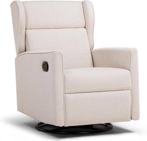 COMHOMA Rocking Recliner Chair, Swivel Glider Reclining Single Sofa Manual Rocker Recliners, Nursery Rocking Chairs with Upholstered Seating for Living Room Office(Beige) in Saudi Arabia