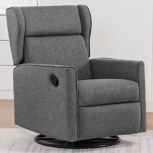 COMHOMA Rocking Recliner Chair, Swivel Glider Reclining Single Sofa Manual Rocker Recliners, Nursery Rocking Chairs with Upholstered Seating for Living Room Office(Beige) in Saudi Arabia