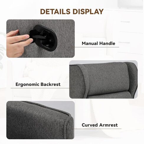 COMHOMA Rocking Recliner Chair, Swivel Glider Reclining Single Sofa Manual Rocker Recliners, Nursery Rocking Chairs with Upholstered Seating for Living Room Office(Beige) in Saudi Arabia