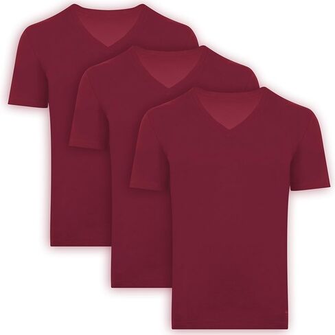 Men's T-Shirts Rayon Made from Bamboo - Modern Fit, Moisture Wicking Undershirt - Crewneck/V-Neck Tees, 3-Pack in Kuwait