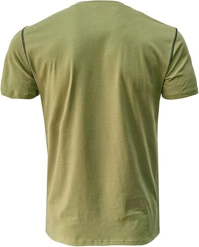 Men's Henley Shirt Lightweight Short Sleeve T-Shirt Casual Stylish Button Cotton Shirt in Saudi Arabia