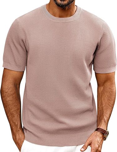 PJ PAUL JONES Mens T-Shirts Knit Short Sleeve Crewneck Shirt Casual Textured Pullover Tees in Saudi Arabia