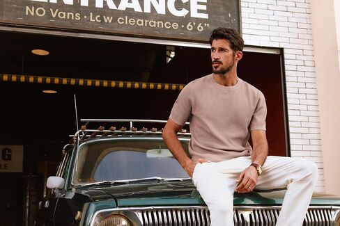 PJ PAUL JONES Mens T-Shirts Knit Short Sleeve Crewneck Shirt Casual Textured Pullover Tees in Saudi Arabia
