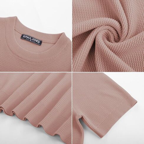PJ PAUL JONES Mens T-Shirts Knit Short Sleeve Crewneck Shirt Casual Textured Pullover Tees in Saudi Arabia