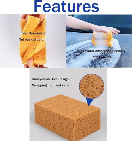 Grout Sponge, Car Wash Sponge, Shape Handheld Nonslip Sponge Washing Cleaner Tool for Car Auto Motorcycle (1pc) in Saudi Arabia