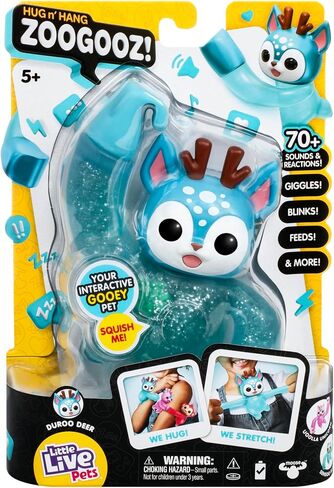 Little Live Pets Hug n' Hang Zoogooz - Duroo Deer. an Interactive Electronic Squishy Stretchy Toy Pet with 70+ Sounds & Reactions. Stretch, Squish & Link Their Hands. Display Them & Hang Them Around in Saudi Arabia