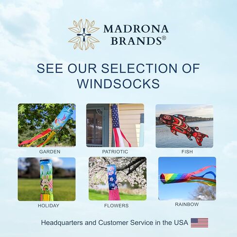 Madrona Brands Sunflower Windsock | Durable Outdoor Hanging Decoration | Yard, Garden, Patio, Home and More | 42-Inch in Kuwait