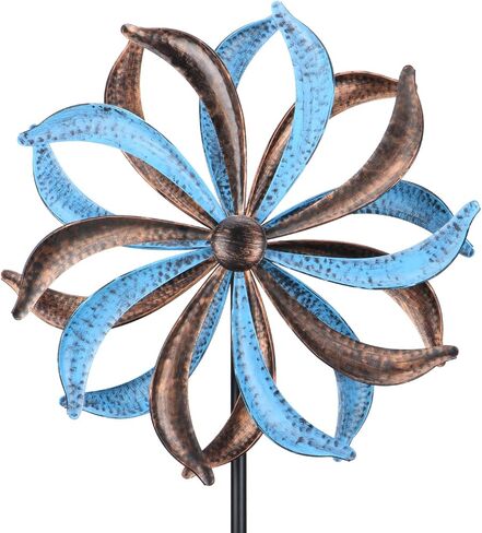 WONDER GARDEN Wind Spinners for Yard and Garden-Solar Wind Spinners - 61 Inch Wind Sculptures & Spinners with LED Changing Light Glass Ball for Garden Outdoor Decor in Saudi Arabia