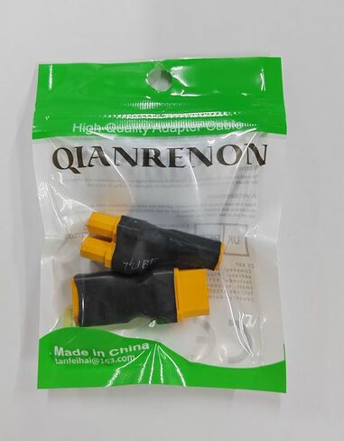 QIANRENON 1 in 2 XT60 Parallel Adapter ESC Splitter XT60 Male to 2 Female Y Shape Connector XT60 1 to 2 Lithium Battery ESC Plug, for Model Airplane RC Car Drone Quadcopter, 2 Pcs in Saudi Arabia