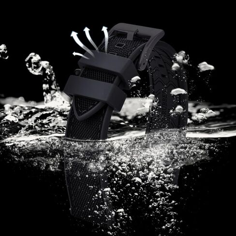 Premium Upgrades Soft Hybrid (Fkm/Fpm Rubber and Sailcloth) Watch Bands for Men,20mm 22mm Waterproof Quick Release Replacement Watch Straps,Silver/Black/Gold/Rose Gold Brushed Buckle in Kuwait