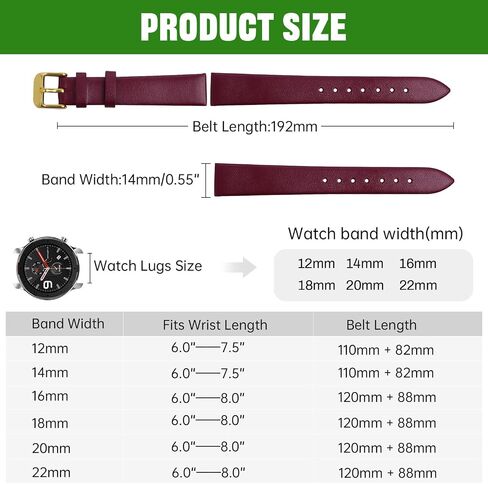 Leather Watch Strap， Watch Band Elegant Leather Watch Strap for Men and Women in Saudi Arabia
