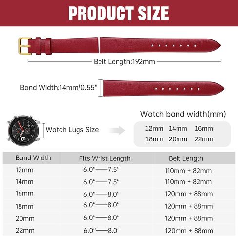 Leather Watch Strap， Watch Band Elegant Leather Watch Strap for Men and Women in Saudi Arabia