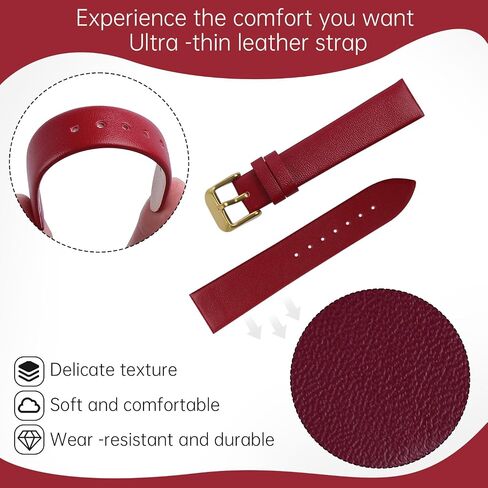 Leather Watch Strap， Watch Band Elegant Leather Watch Strap for Men and Women in Saudi Arabia