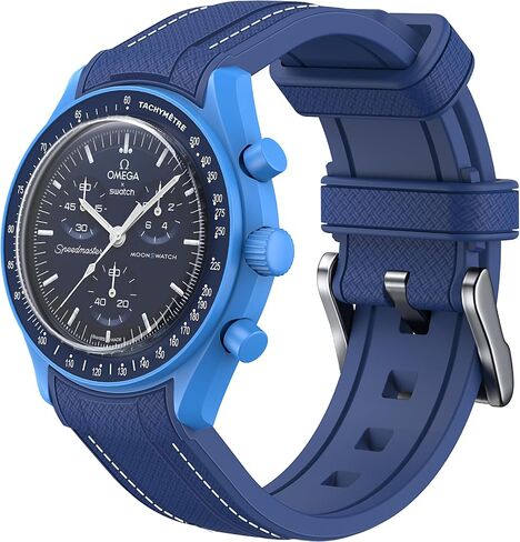 Strap for Omega x Swatch MoonSwatch Watch 20mm,No Gap Soft Silicone Replacement Strap for Omega X Swatch Moonswatch Speedmaster,Curved Band for Moonswatch Swatch Men Women in Saudi Arabia