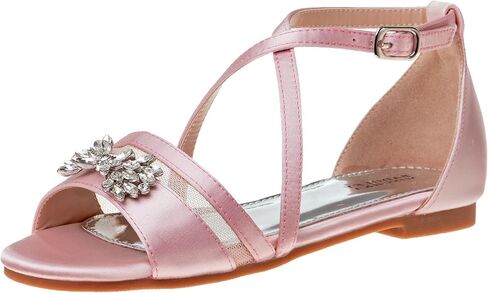Josmo Girls Sandal Flats Dress Pumps - Kids Slip On Open Toe Strappy Sandal (Little Kid - Big Kid) in Saudi Arabia