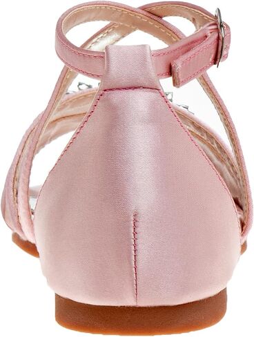 Josmo Girls Sandal Flats Dress Pumps - Kids Slip On Open Toe Strappy Sandal (Little Kid - Big Kid) in Saudi Arabia