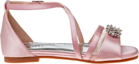 Josmo Girls Sandal Flats Dress Pumps - Kids Slip On Open Toe Strappy Sandal (Little Kid - Big Kid) in Saudi Arabia