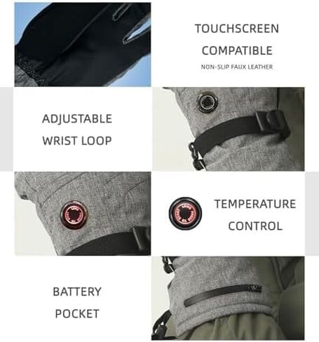 قفازات دافئة لموسم رائحة للرجال والنساء، قفازات شتوية تعمل بالبطارية للأنشطة الخارجية، ركوب الدراجات، المشي لمسافات طويلة، الصيد، صيد الأسماك، تخفيف مرض رينود in Kuwait