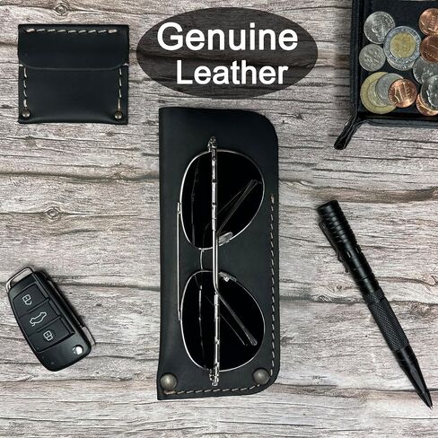 Glasses Holder for Belt Handmade Full Grain Leather Eyeglasses Case for Belt Rustic Style in Saudi Arabia