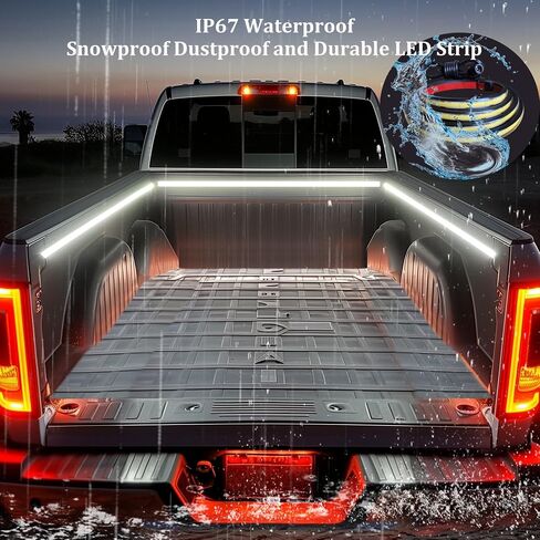 أضواء سرير شاحنة LED، 3 قطع 60 بوصة 12 فولت 6500 كيلو أمبير شريط أضواء مقاوم للماء COB أبيض مع مقسم فيوز شفرة التبديل، ملحقات رائعة لشاحنة بيك اب شاحنة التخييم SUV RV قارب in Saudi Arabia