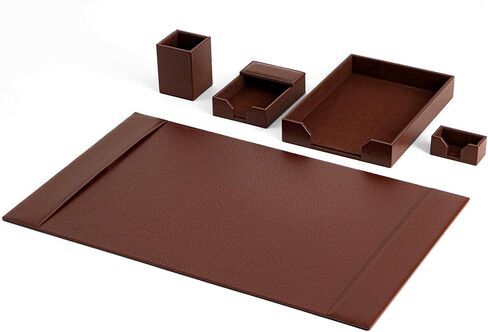 Leather Desk Pad Accessories Set Leather Desk Blotter Leather Desk Mat Protector Leather Desk Organizer with Side Rails Executive for Writing Office Home Workplace Desktop Supplies(Black) in Saudi Arabia