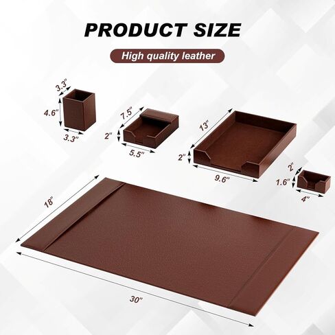 Leather Desk Pad Accessories Set Leather Desk Blotter Leather Desk Mat Protector Leather Desk Organizer with Side Rails Executive for Writing Office Home Workplace Desktop Supplies(Black) in Saudi Arabia