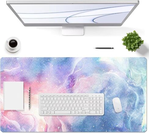Large Mouse Pad, Desk Mat for Desktop, Dual Side PU Leather Waterproof Gaming Mousepad Desk Pad, Desk Protector Writing Pads Desk Accessories for Office and Home (B-Green Marble, 24''X14'') in Saudi Arabia