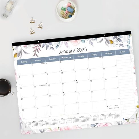 Blueline® 2025 Colorful Monthly Desk Pad Calendar, 12 Months, January to December, 22" x 17", Passion (C194113-25) in Kuwait