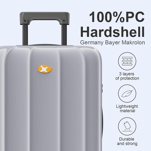Carry On Luggage 22x14x9 Airline Approved, Polycarbonate Hard Suitcase, Lightweight Luggage with TSA Lock, Hard Shell Suitcase with Spinner Wheels (Black, 20 Inch) in Saudi Arabia