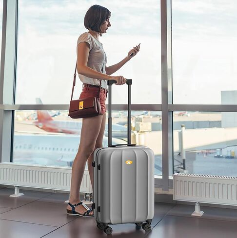 Carry On Luggage 22x14x9 Airline Approved, Polycarbonate Hard Suitcase, Lightweight Luggage with TSA Lock, Hard Shell Suitcase with Spinner Wheels (Black, 20 Inch) in Saudi Arabia