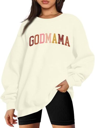 BANGELY In My Godmother Era Sweatshirt Women Funny Christian Sweater Godmother Proposal Gifts Casual Crewneck Long Sleeve Top in Saudi Arabia