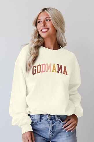 BANGELY In My Godmother Era Sweatshirt Women Funny Christian Sweater Godmother Proposal Gifts Casual Crewneck Long Sleeve Top in Saudi Arabia