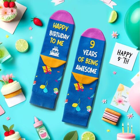 Zmart 9th Birthday Gifts for Boys - Socks for Boys Girls Age 9, 9 Year Old Boy Gift Ideas, Presents for 9 Year Olds, Blue in Saudi Arabia