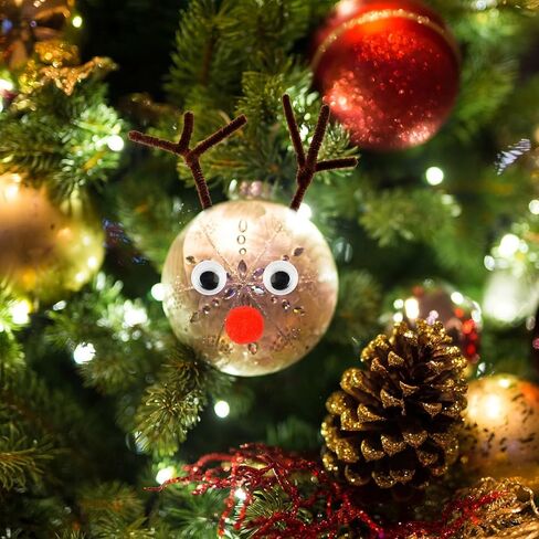 PLULON 922 Pcs Christmas Pipe Cleaners Craft Set Brown Pipe Cleaners Chenille Stems with Red Pom Poms Googly Eyes for Christmas DIY Crafts Supplies (Brown, Red) in Saudi Arabia
