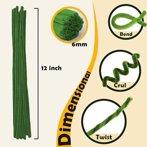 300pcs Brown Pipe Cleaners Bulk - Fluffy Craft Pipe Cleaners for Arts & Crafts, Ideal for Making Flowers, Animals & Decorations (12 x 0.24 inches) in Saudi Arabia