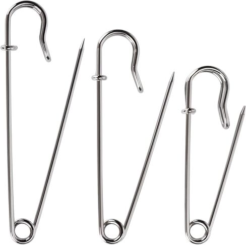 Bulk Pack of 20 Heavy-Duty Safety Pins – Assorted Sizes (2", 3", 4") – Extra-Sturdy Pins for Blankets, Skirts and Crafts in Kuwait