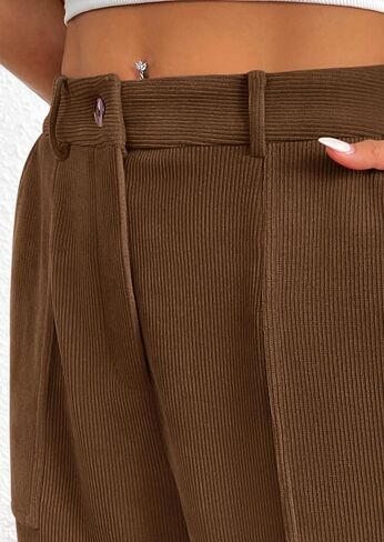 PRETTYGARDEN Women's Dressy Casual Pants Elastic High Waisted Work Office Corduroy Trouser Slacks with Pockets in Saudi Arabia