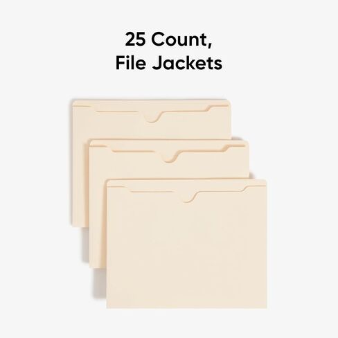 Smead File Jackets, 25 Count, Manila, Reinforced Straight-Cut Tabs, 1" Expansion, Letter Size (75517) in Saudi Arabia